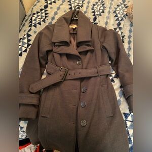 Women's Gray Belted Coat